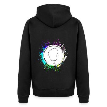 Symbole de l’icône du badge - Veste à capuche bio Premium Unisexe - noir - Dos - Nico (187cm)