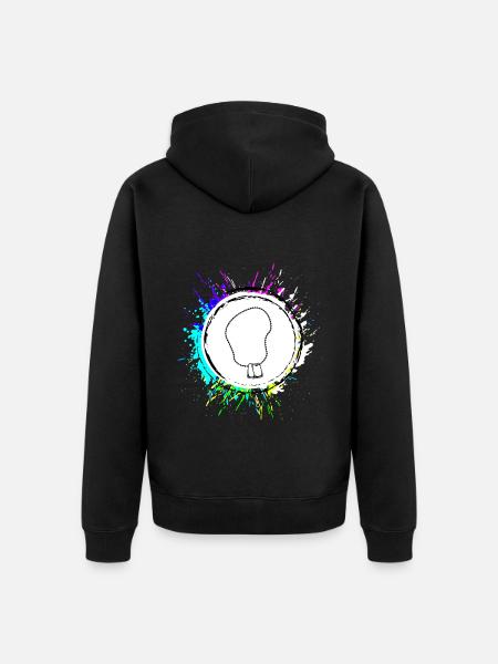 Badge Icon symbol - Unisex Premium Organic Zip Hoodie - black
