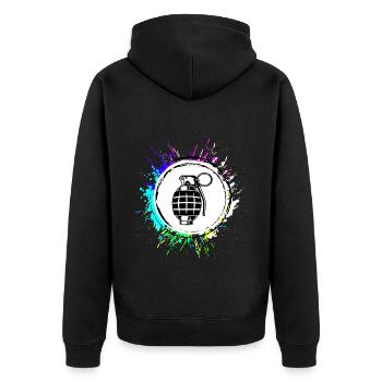 Grenade weapon icon - Unisex Premium Organic Zip Hoodie - black - Back - Nico (187cm)