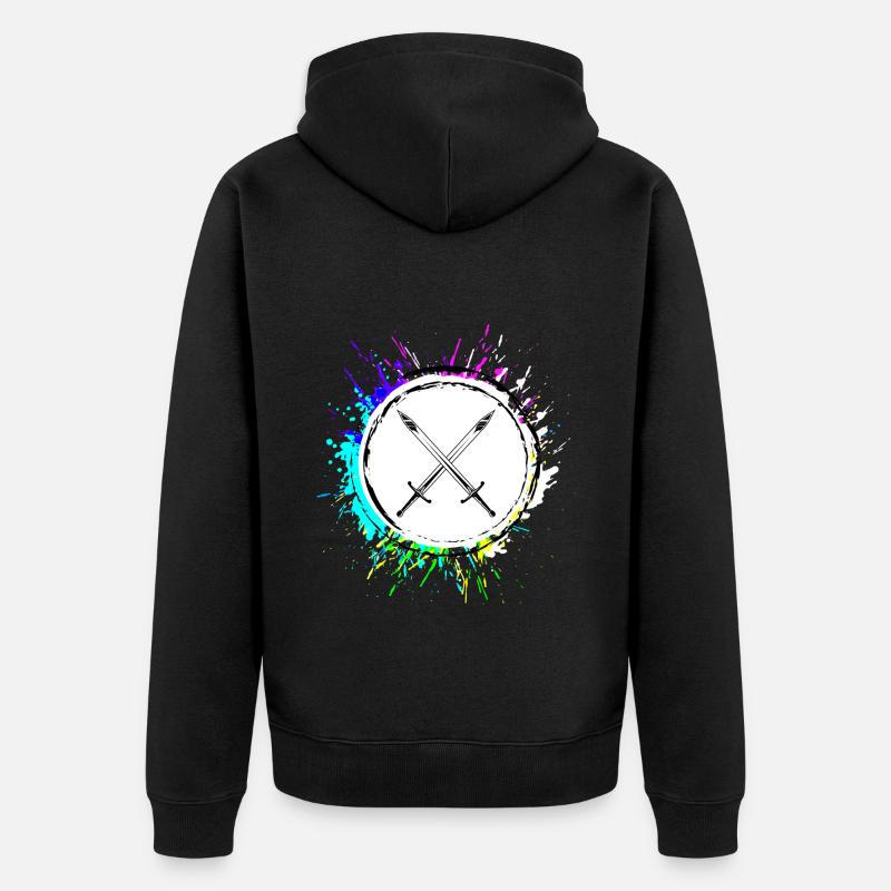 Symbole d’icône d’épée - Veste à capuche bio Premium Unisexe - noir