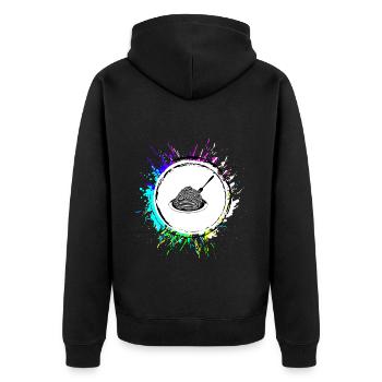 Spaghetti symbol - Unisex Premium Bio Zip Hoodie - Schwarz - Hinten - Nico (187cm)