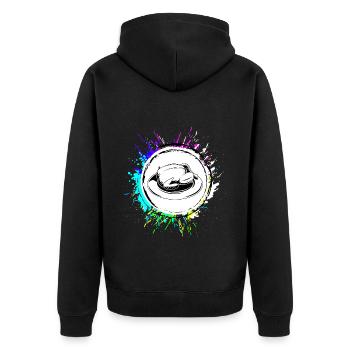 Chicken icon icon - Unisex Premium Organic Zip Hoodie - black - Back - Nico (187cm)