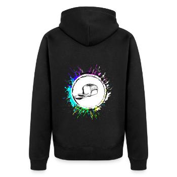 Brot Backen Bäcker - Unisex Premium Bio Zip Hoodie - Schwarz - Hinten - Nico (187cm)