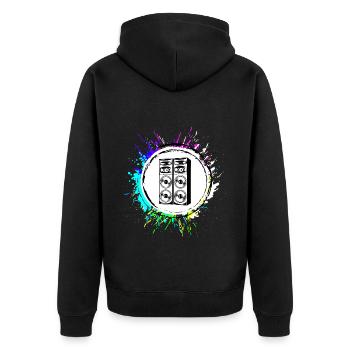 Jukeboxes Bass symbol - Unisex Premium Organic Zip Hoodie - black - Back - Nico (187cm)
