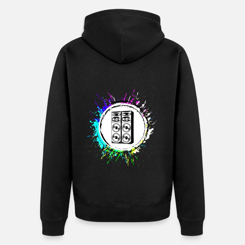 Juke-box Symbole de basse - Veste à capuche bio Premium Unisexe - noir