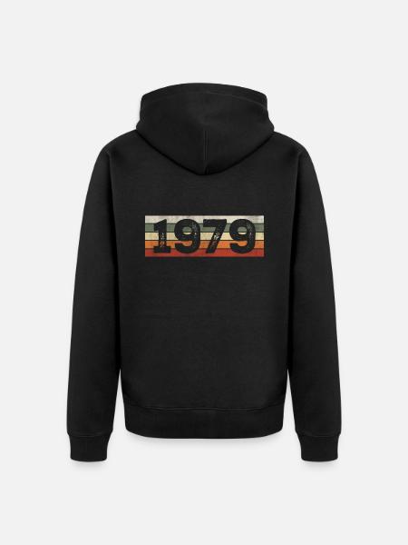 Jahrgang 1979 Retro 1979 Geburtstagsgeschenk - Unisex Premium Bio Zip Hoodie - Schwarz