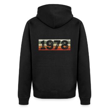 Millésime 1978 Cadeau D’anniversaire Rétro 1978 - Veste à capuche bio Premium Unisexe - noir - Dos - Nico (187cm)