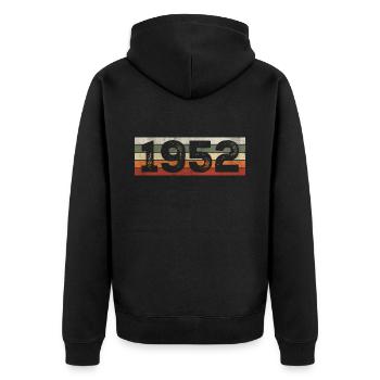 Millésime 1952 Cadeau D’anniversaire Rétro 1952 - Veste à capuche bio Premium Unisexe - noir - Dos - Nico (187cm)