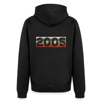 Millésime 2005 Cadeau D’anniversaire Rétro 2005 - Veste à capuche bio Premium Unisexe - noir - Dos - Nico (187cm)
