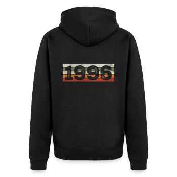 Millésime 1996 Cadeau D’anniversaire Rétro 1996 - Veste à capuche bio Premium Unisexe - noir - Dos - Nico (187cm)