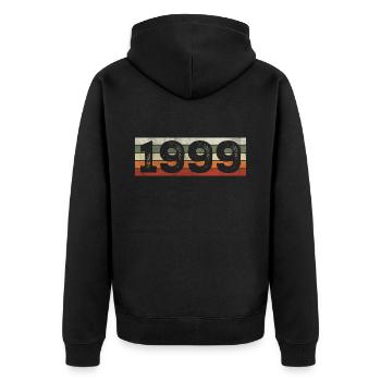 Millésime 1999 Cadeau D’anniversaire Rétro 1999 - Veste à capuche bio Premium Unisexe - noir - Dos - Nico (187cm)