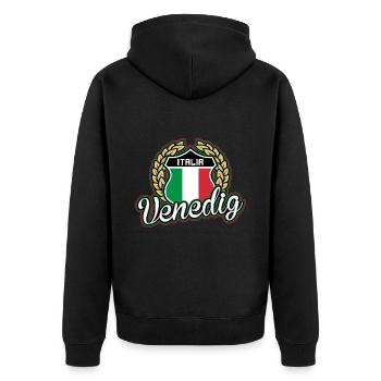 Venise - Veste à capuche bio Premium Unisexe - noir - Dos - Nico (187cm)