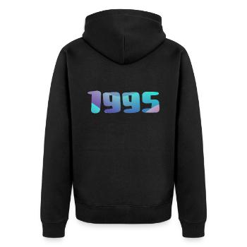 Cadeau Anniversaire 1995 Millésime 1995 Rétro 1995 - Veste à capuche bio Premium Unisexe - noir - Dos - Nico (187cm)