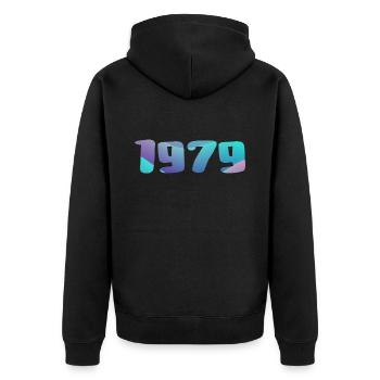 1979 Birthday Gift Vintage 1979 Retro 1979 - Unisex Premium Organic Zip Hoodie - black - Back - Nico (187cm)