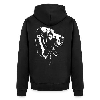 Basset Hound Silhouette Hunde Hund Wilsigns - Unisex Premium Bio Zip Hoodie - Schwarz - Hinten - Nico (187cm)