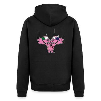 Hybrid Poops - Unisex Premium Organic Zip Hoodie - black - Back - Nico (187cm)