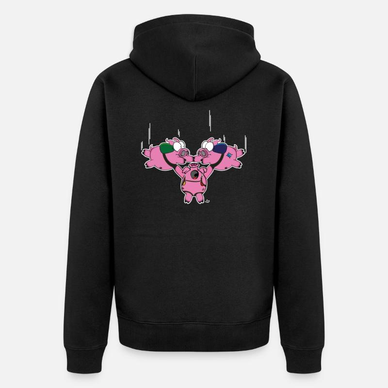 Poops hybrides - Veste à capuche bio Premium Unisexe - noir
