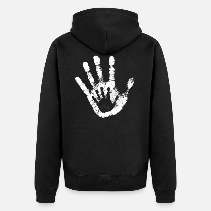 main blanche - Veste à capuche bio Premium Unisexe - noir