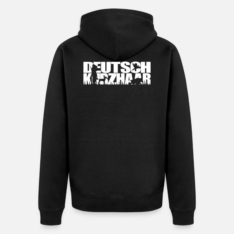 DEUTSCH KURZHAAR Jagdhund Jagdhunde Wilsigns - Unisex Premium Bio Zip Hoodie - Schwarz