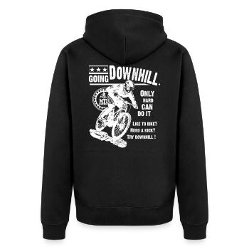 GHB Fahrrad downhill Mountain Bike 0309217 9 weiss - Unisex Premium Bio Zip Hoodie - Schwarz - Hinten - Nico (187cm)