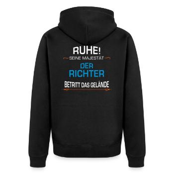 Richter Beruf - Unisex Premium Bio Zip Hoodie - Schwarz - Hinten - Nico (187cm)