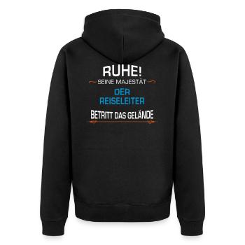 Reiseleiter Beruf - Unisex Premium Bio Zip Hoodie - Schwarz - Hinten - Nico (187cm)