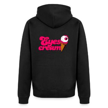 Yeux Crème cornet de crème glacée avec globe oculaire Halloween - Veste à capuche bio Premium Unisexe - noir - Dos - Nico (187cm)