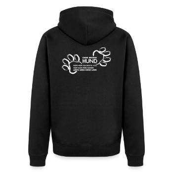 Hunde Shirt-Geldbeutel voll - Unisex Premium Bio Zip Hoodie - Schwarz - Hinten - Nico (187cm)