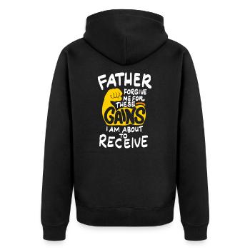Fitness - Bodybuilding - - Gift - Unisex Premium Organic Zip Hoodie - black - Back - Nico (187cm)