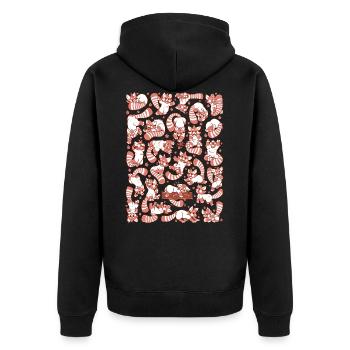 Red Panda Spread All over Pattern - Unisex Premium Organic Zip Hoodie - black - Back - Nico (187cm)