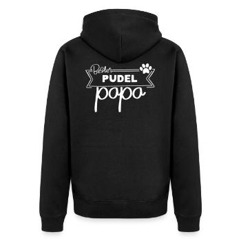 Bester Pudel Papa - Unisex Premium Bio Zip Hoodie - Schwarz - Hinten - Nico (187cm)