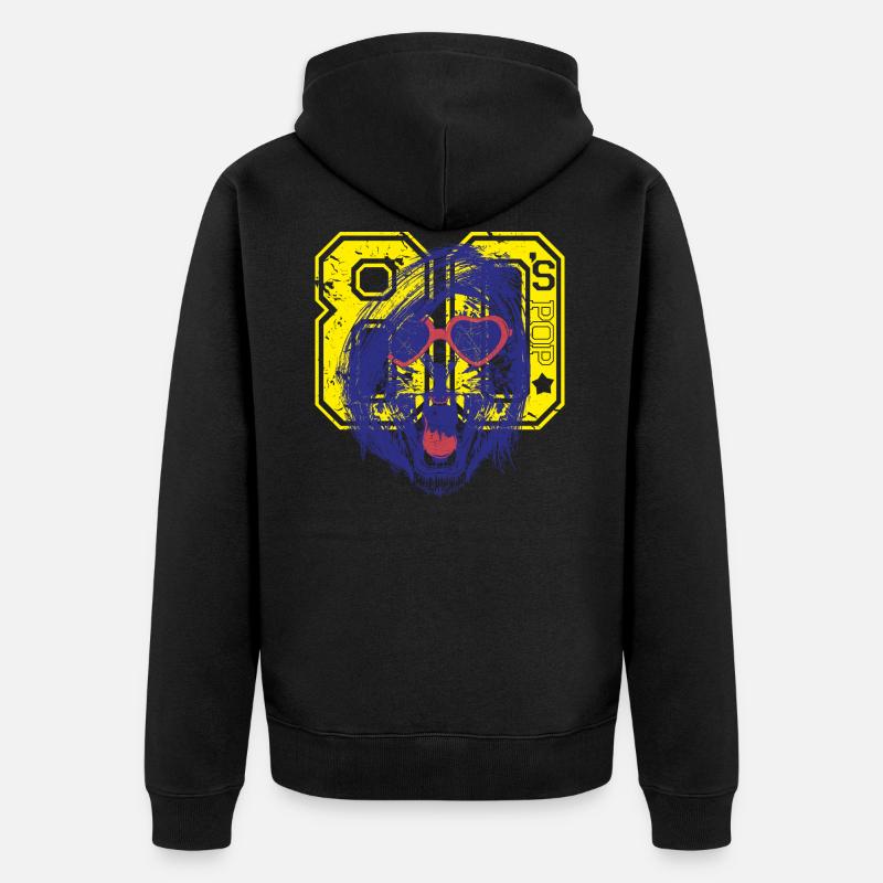 Leopard 80's - Veste à capuche bio Premium Unisexe - noir