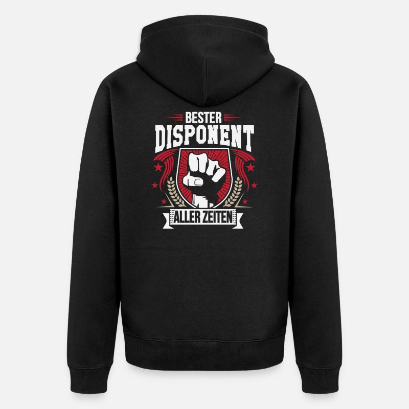 Bester Disponent aller zeiten - Unisex Premium Bio Zip Hoodie - Schwarz