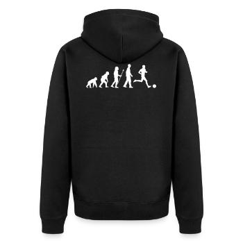 evolution soccer white - Unisex Premium Organic Zip Hoodie - black - Back - Nico (187cm)