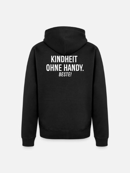 Kindheit Handy - Unisex Premium Bio Zip Hoodie - Schwarz