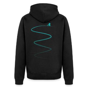 Mountainbiker Biker Fahrrad Mountainbike Radfahren - Unisex Premium Bio Zip Hoodie - Schwarz - Hinten - Nico (187cm)
