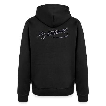 Mustafa Kemal Atatürk imza - Unisex Premium Bio Zip Hoodie - Schwarz - Hinten - Nico (187cm)