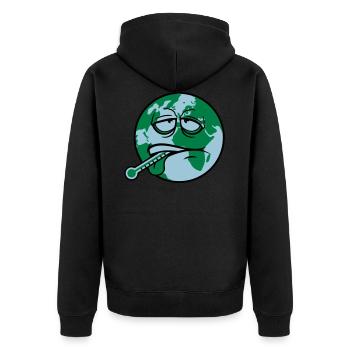 virus de la terre virus bactéries thermomètre l'humanité - Veste à capuche bio Premium Unisexe - noir - Dos - Nico (187cm)