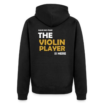 Violin violin musical instrument instrument gift - Unisex Premium Organic Zip Hoodie - black - Back - Nico (187cm)