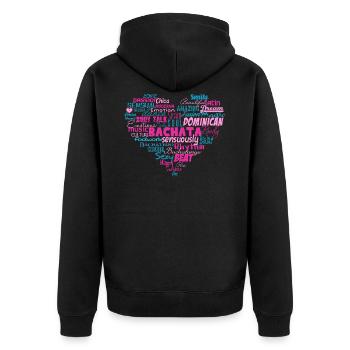 Bachata Heart - blue / pink - Bachata Dance Shirt - Unisex Premium Organic Zip Hoodie - black - Back - Nico (187cm)