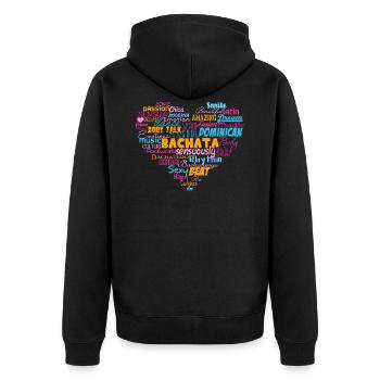 Bachata Heart - Bachata Dance Shirt - Unisex Premium Organic Zip Hoodie - black - Back - Nico (187cm)