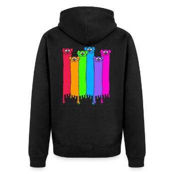 LGBT rainbow dogs - Unisex Premium Organic Zip Hoodie - black - Back - Nico (187cm)