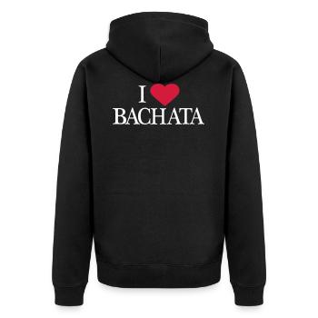 I love Bachata - Dance Shirt - Unisex Premium Organic Zip Hoodie - black - Back - Nico (187cm)
