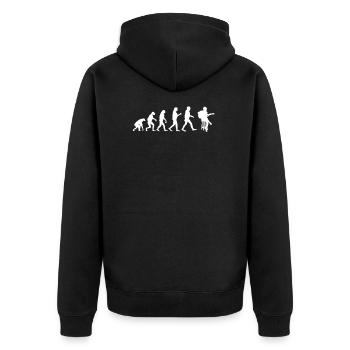 Gitarrist - Unisex Premium Bio Zip Hoodie - Schwarz - Hinten - Nico (187cm)