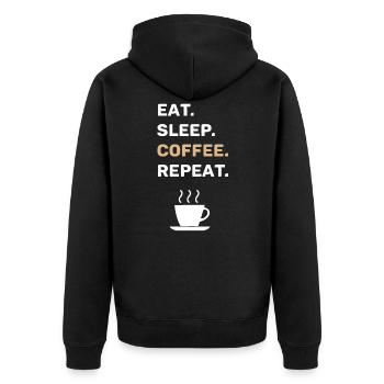 Café disant drôle tasse de café caféine - Veste à capuche bio Premium Unisexe - noir - Dos - Nico (187cm)