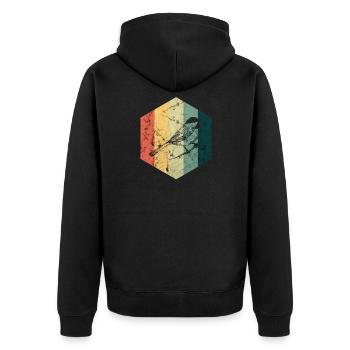 Bird watching nature forest - Unisex Premium Organic Zip Hoodie - black - Back - Nico (187cm)