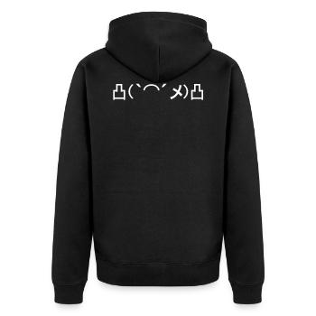 Mehr Wütend japanischen Emoticon - Unisex Premium Bio Zip Hoodie - Schwarz - Hinten - Nico (187cm)