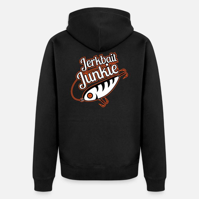 Maillot de pêche Jerkbait Junkie - Veste à capuche bio Premium Unisexe - noir