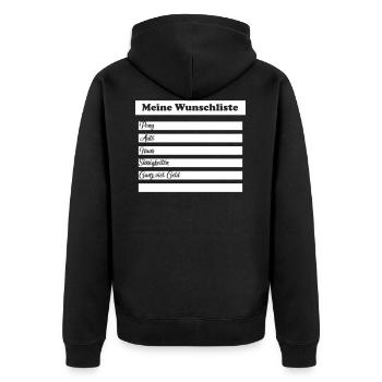 Liste de vœux Noël Père Noël Père Noël - Veste à capuche bio Premium Unisexe - noir - Dos - Nico (187cm)
