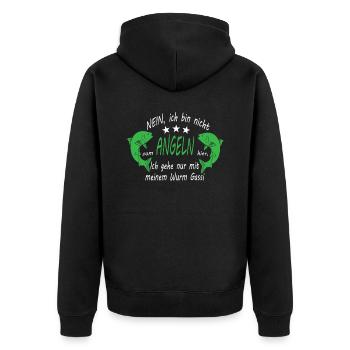 Ver cadeau de pêche poisson poisson - Veste à capuche bio Premium Unisexe - noir - Dos - Nico (187cm)